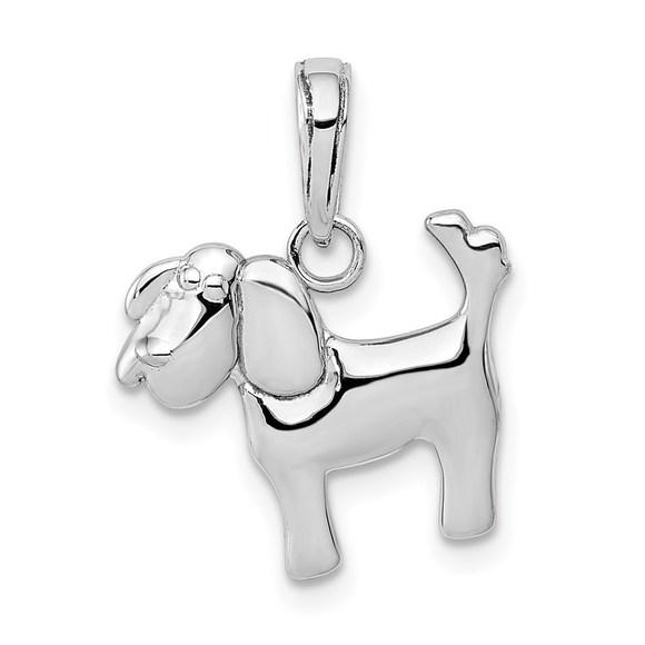 14k White Gold Polished Dog Charm,All Products : American Fashion Style Bags On Sale